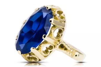 14K Yellow gold Sapphire Ring Vintage vrc134y